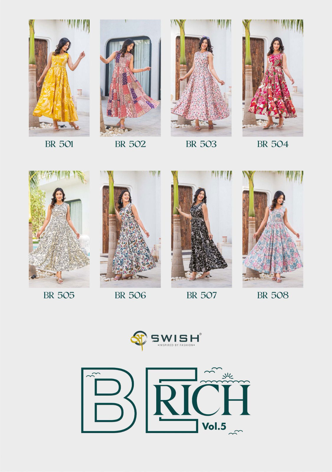 Swish Be Rich Vol 5 Wholesale Long Anarkali Party Wear Kurtis Orders In India
